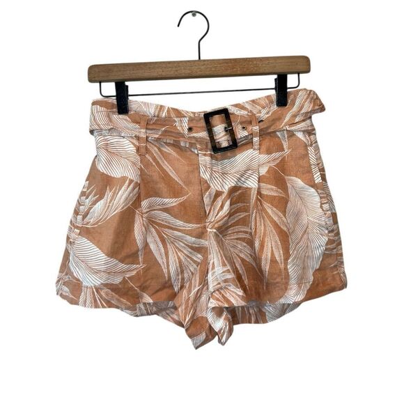 Tahari 100% Linen Palm Print Shorts - Size Small - Picture 1 of 3